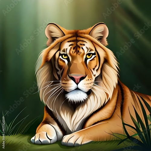 portrait of a tiger generated by AI technology