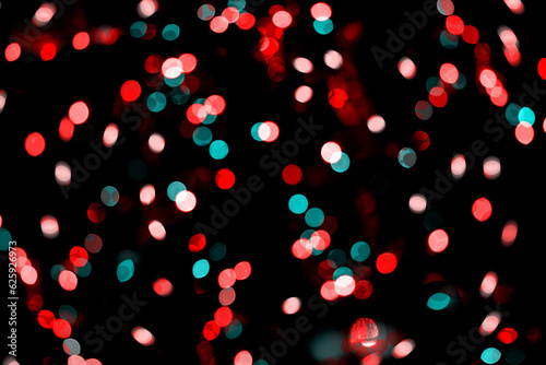Abstract bokeh blurred background defocused night lighting for design. Multicolored circles, spots of light. Lens Blur effect of a soft out-of-focus background