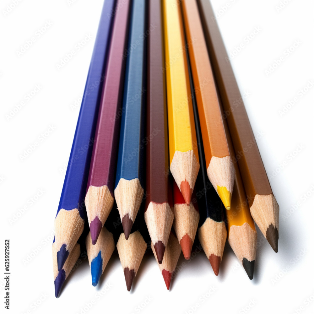 An image of bundle of color pencils, isolated on white An image of bundle of color pencils, isolated on white