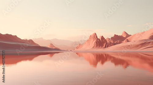Fotografia Digital pink orange desert hill mountain range lakeside graphic poster web page