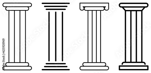 Column icon set. Vector illustration