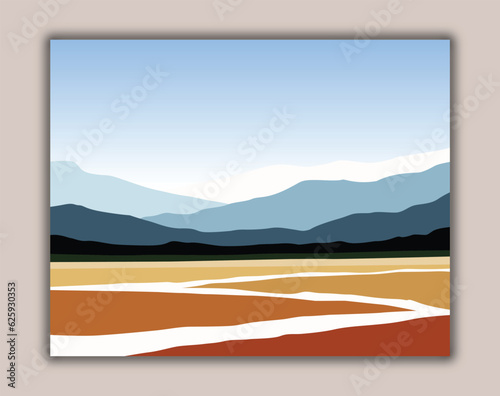 Contemporary art  Landscape art design  Wallpaper design illustration