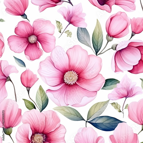 pink flowers watercolor seamless patterns  watercolor picture of flowers  floral