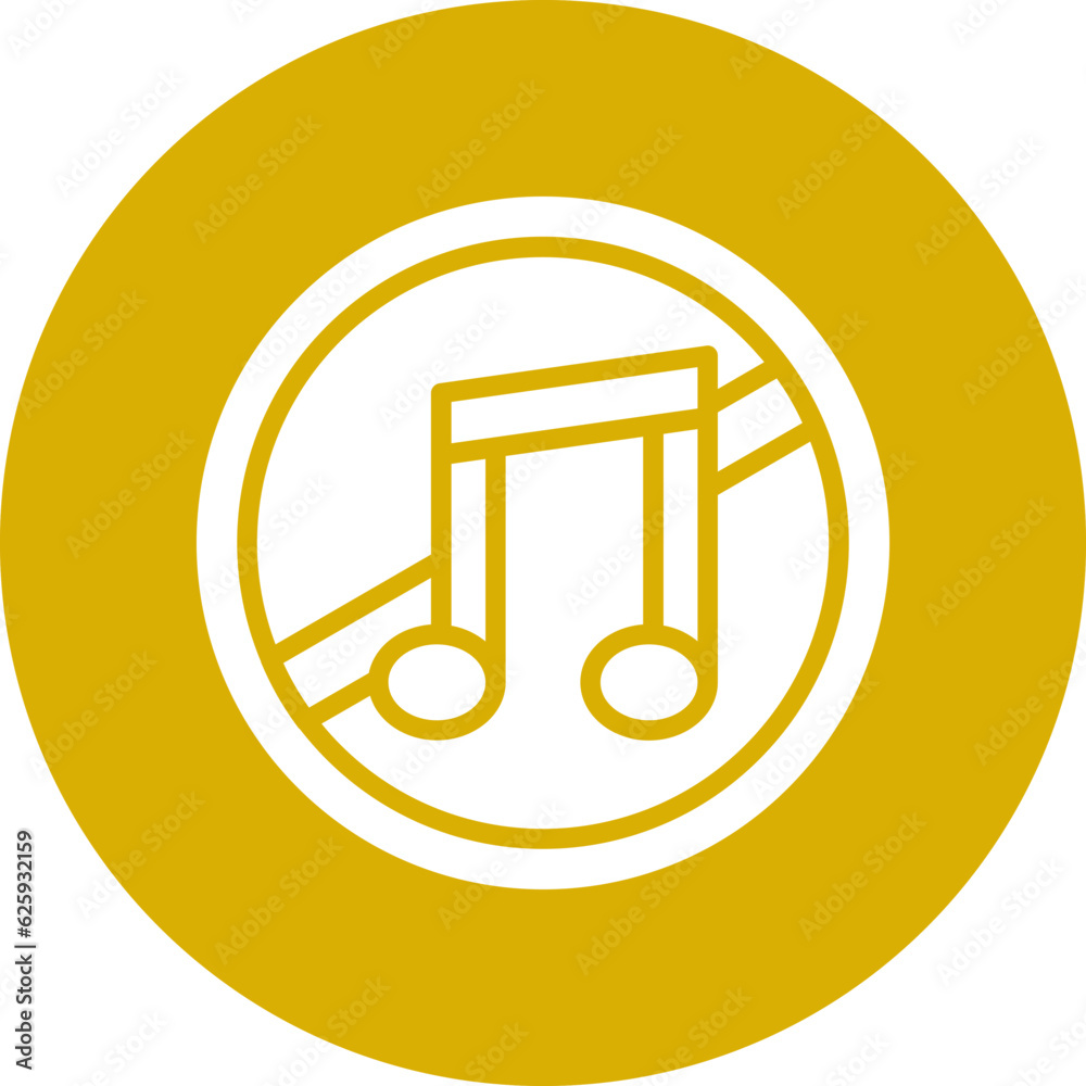 Vector Design No Music Icon Style Vector Design No Music Icon Style