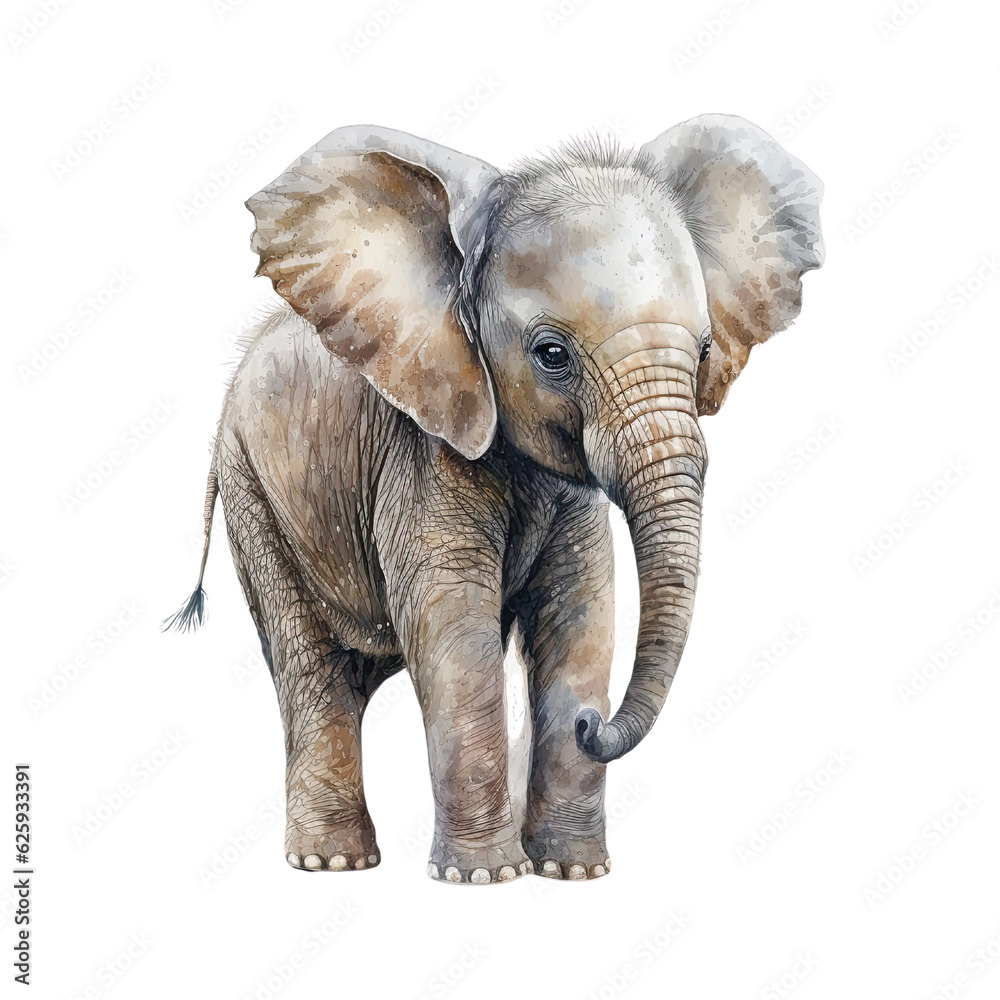 Fototapeta premium watercolor elephant drawing art, Generative AI