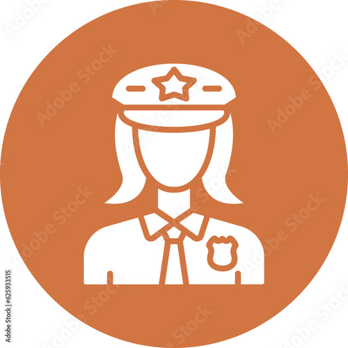 Vector Design Lady Police Icon Style