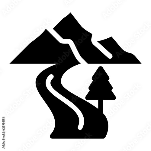 mountain glyph icon