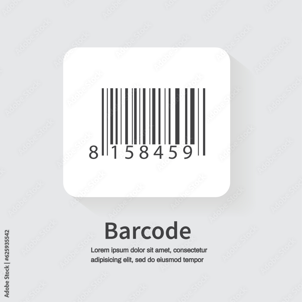 Bar code on white background. Realistic barcode icon. Vector illustration. Bar code on white background. Realistic barcode icon. Vector illustration.