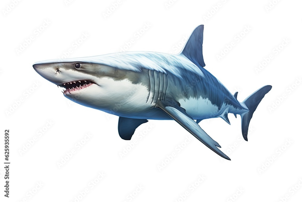 Naklejka premium Shark on the white background, isolated