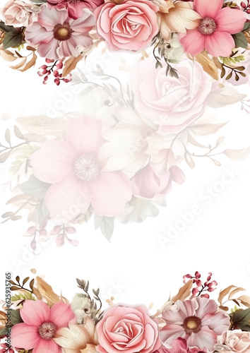 Luxury botanical gold wedding frame elements