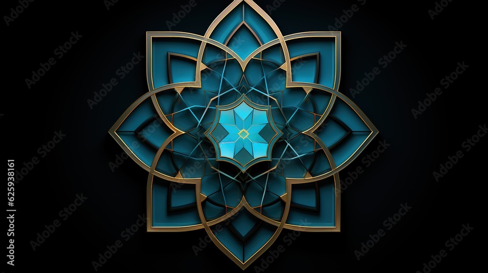 Fototapeta premium 3D cartoon illustrations of mosques and lanterns produced for the holy festival.AI generated.