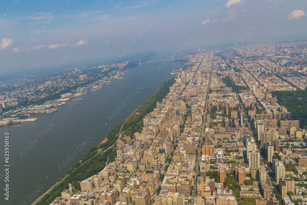 Fototapeta premium Helicopter flight over New York