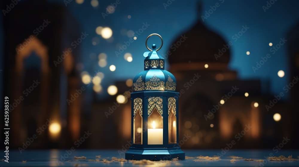3D cartoon illustrations of mosques and lanterns produced for the holy festival.AI generated. 3D cartoon illustrations of mosques and lanterns produced for the holy festival.AI generated.