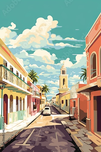 Barbados - Bridgetown retro poster (ai)