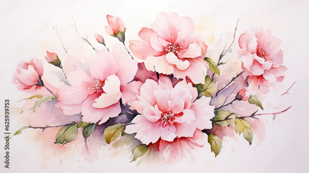 blossom flower watercolor texture background