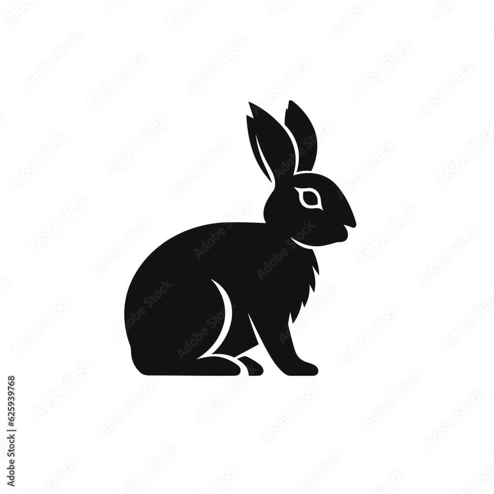 Obraz premium Rabbit logo, rabbit icon, rabbit head, vector