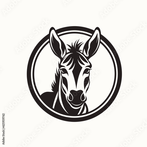 Donkey logo, donkey icon, donkey head, vector
