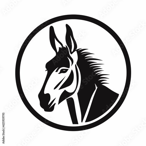 Donkey logo, donkey icon, donkey head, vector