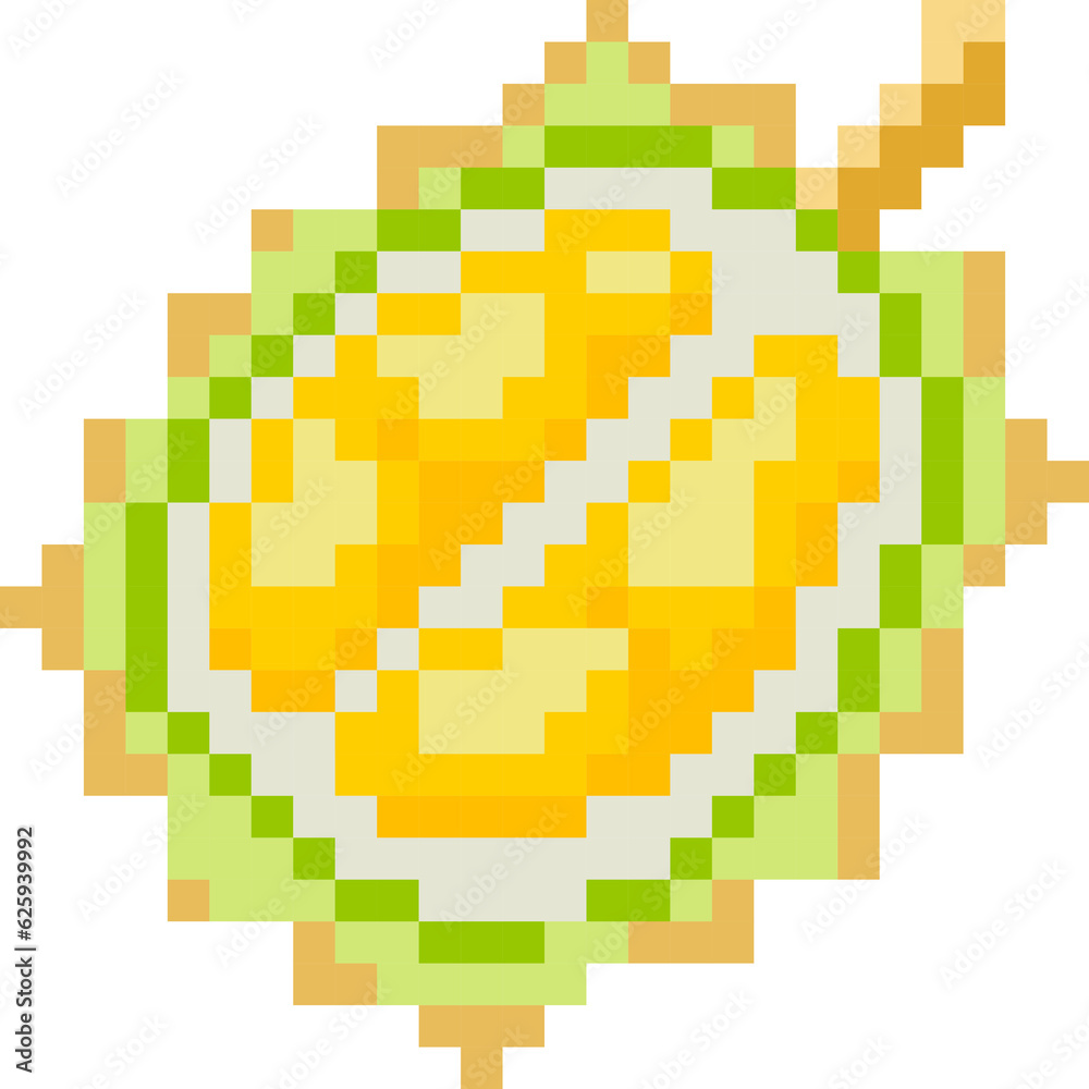 durian cartoon icon in pixel style durian cartoon icon in pixel style