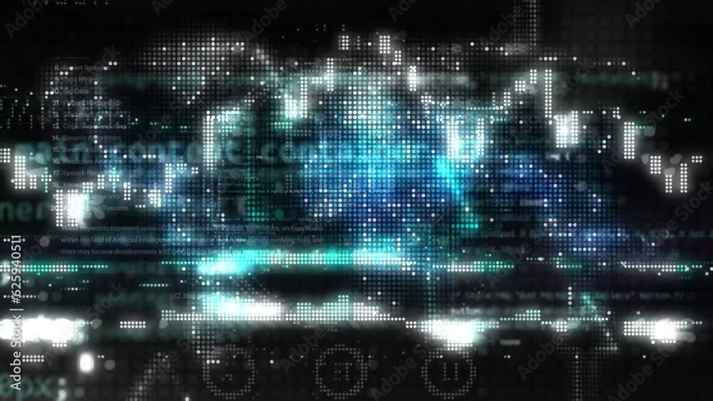 modern digital stylized dots pattern overlay animation with countdown from ten numbers to zero. 10 secods background.