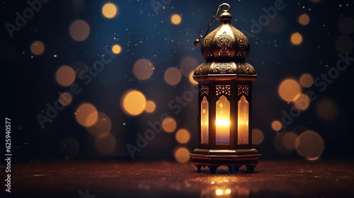 3D cartoon illustrations of mosques and lanterns produced for the holy festival.AI generated. © 娜 赵