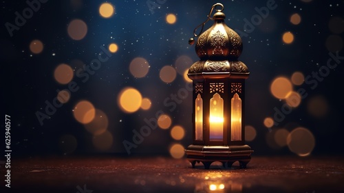 3D cartoon illustrations of mosques and lanterns produced for the holy festival.AI generated.
