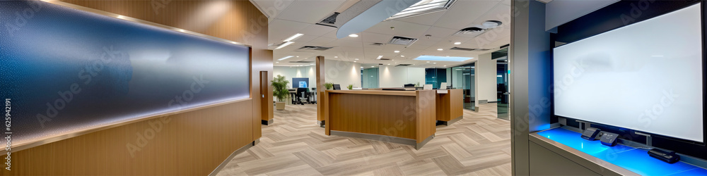 interior of the office lobby area