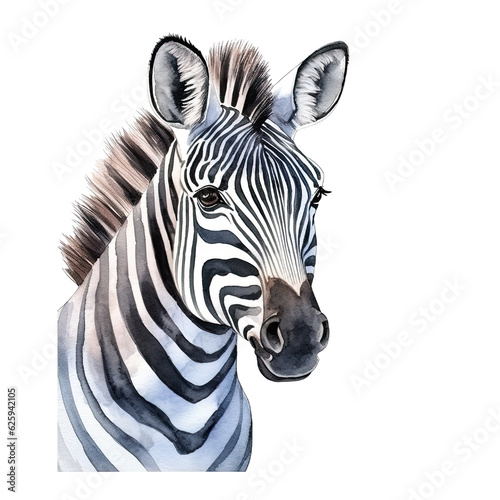 zebra isolated on white  Generative AI