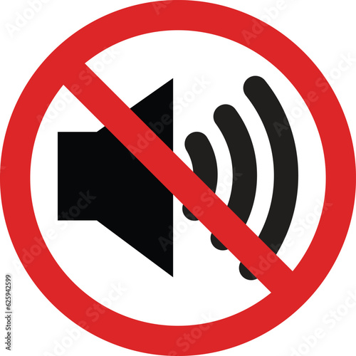 No sound icon vector . Mute your phone, sound off, sign of prohibition