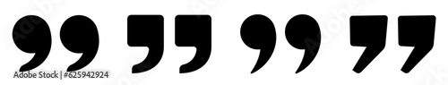 Quote marks icon set. Quotes simple collection. Template collection for citations on white background - stock vector.