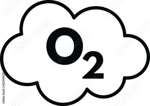 oxygen cloud icon . o2 cloud oxygen icon. vector illustration