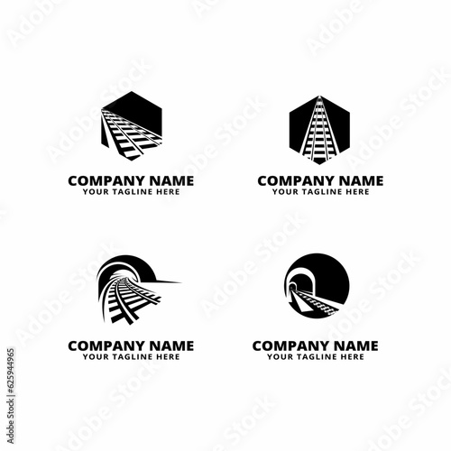 simple rail logo vector ico