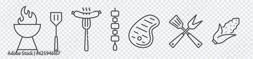 Barbecue Related Vector Thin Line Icon, vector illustration eps 10