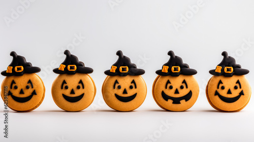 Delicious Halloween pumpkin biscuits closeup background © fotogurmespb