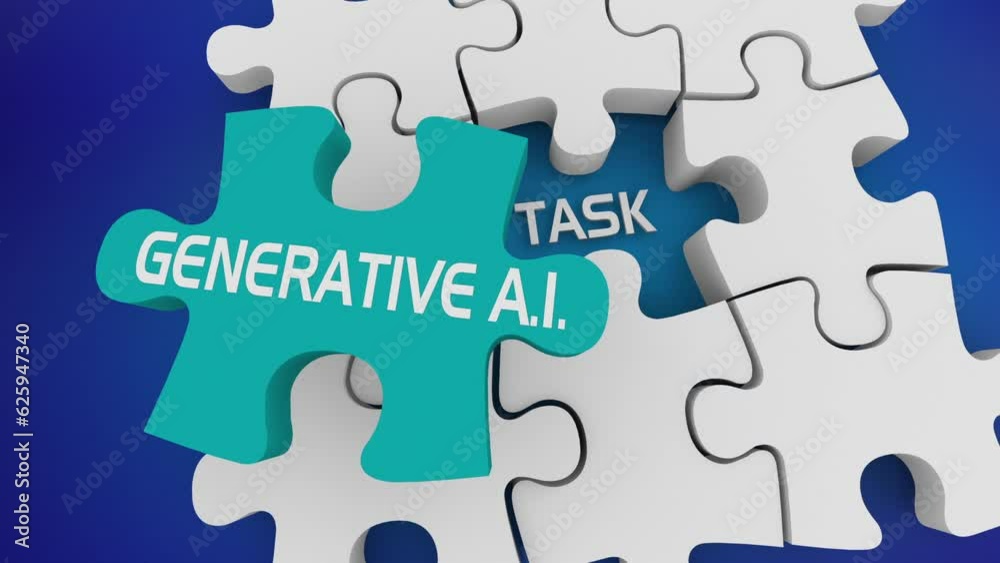 Generative AI Solving Task Puzzle Solution Artificial Intelligence Job 3d Animation Generative AI Solving Task Puzzle Solution Artificial Intelligence Job 3d Animation