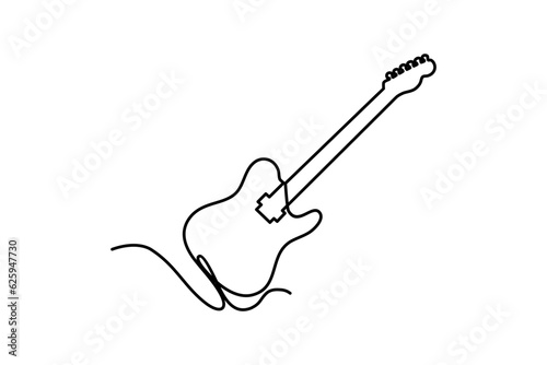 electric guitar continuous line art drawing