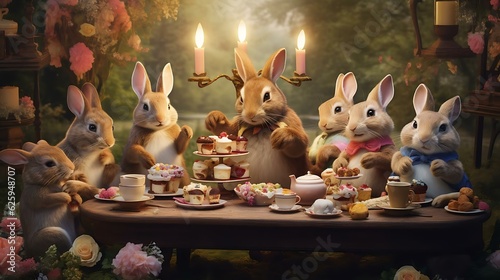 a group of bunnies with candles © KWY