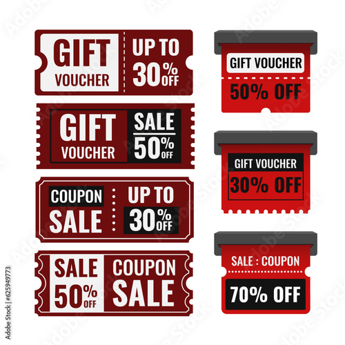Discount coupon and gift vocher template.