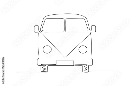 vintage car continuous line art drawing