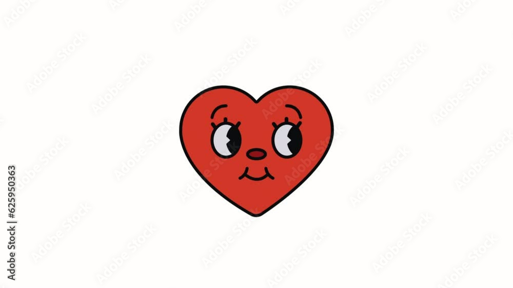 heart kawaii style character animation