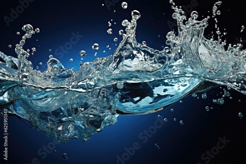 splashes of clear water seen from the side. beautiful the splashes of water and natural 