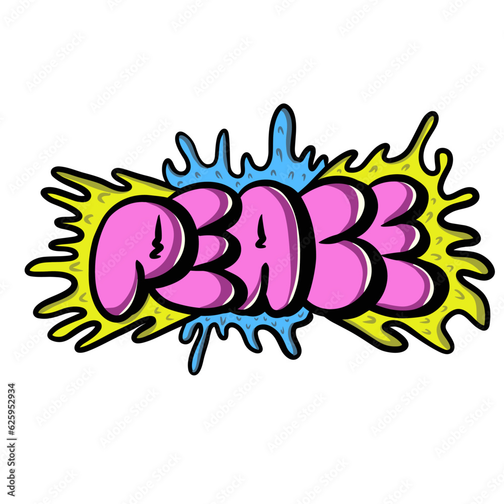 Fototapeta premium peace font and slam
