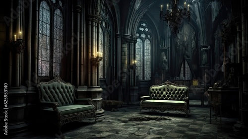 Gothic Room Enigma Unveiling the Eerie Charm in Ultra High Resolution AI generative  