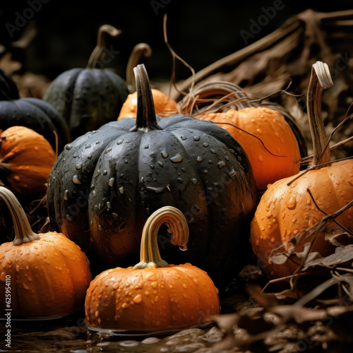 Vibrant autumn harvest of pumpkins.