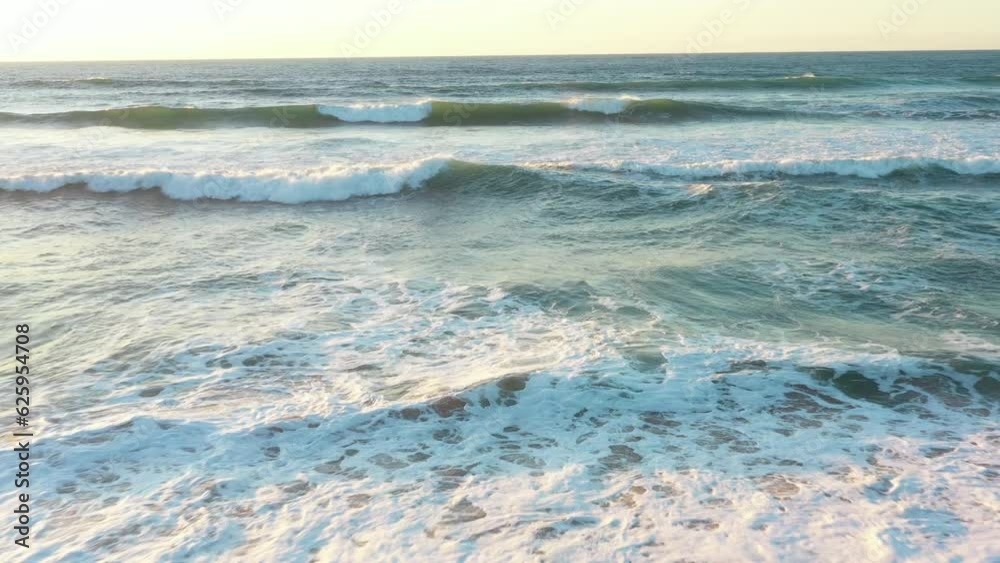 Wave on the beach with sand and turquoise waves aerial view Wave on the beach with sand and turquoise waves aerial view