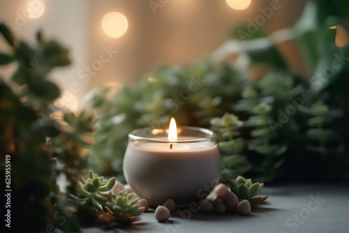 Christmas Decoration with candles Generative AI