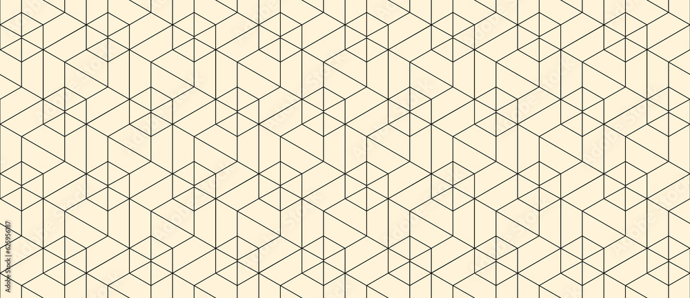Vector seamless cubic hexagon pattern. Abstract geometric low poly background. Stylish grid texture. Vector seamless cubic hexagon pattern. Abstract geometric low poly background. Stylish grid texture.