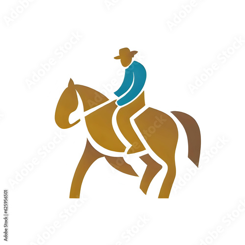 A man riding a horse logo generative AI.