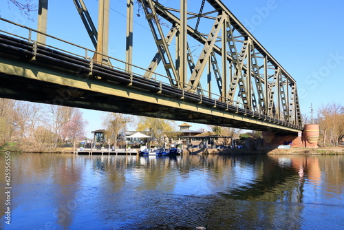 Railroad bridge spanning river Havel near Caputh photo