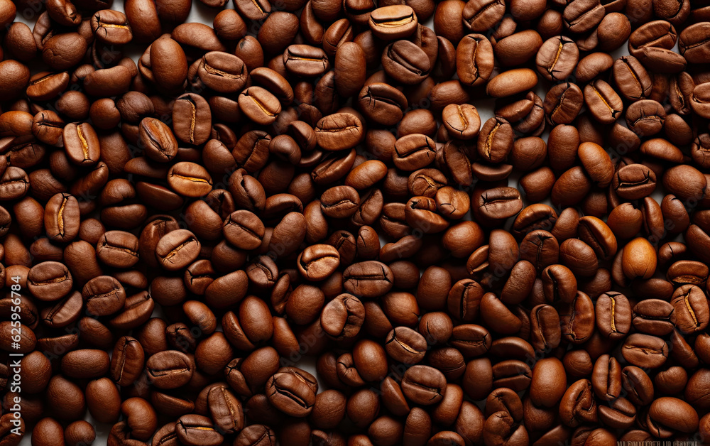 Obraz premium Coffee beans background illustration ,Generative AI 